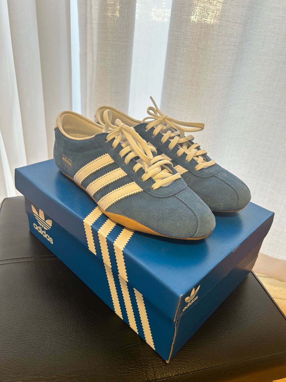 Blue suede Adidas Tokyo’s US size 5.5